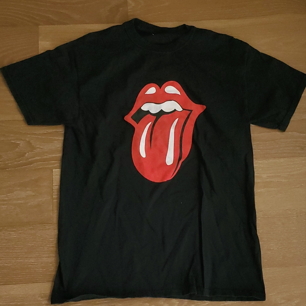 Rolling Stones Shirt Black Concert Tour T-Shirt Stones Tongue Size MEDIUM